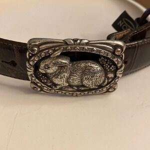 Brighton Bunny Belt 90s Vintage Y2K, Brown Leather